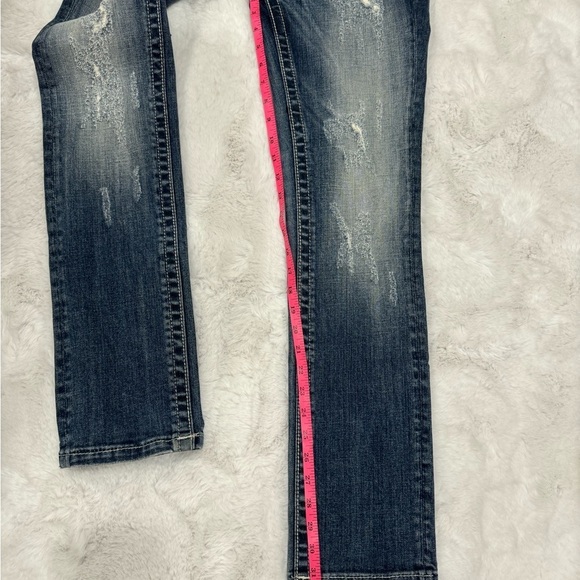 Miss Me Womens Jeans Mid Rise Easy Straight Size 26 Distressed - Picture 10 of 10